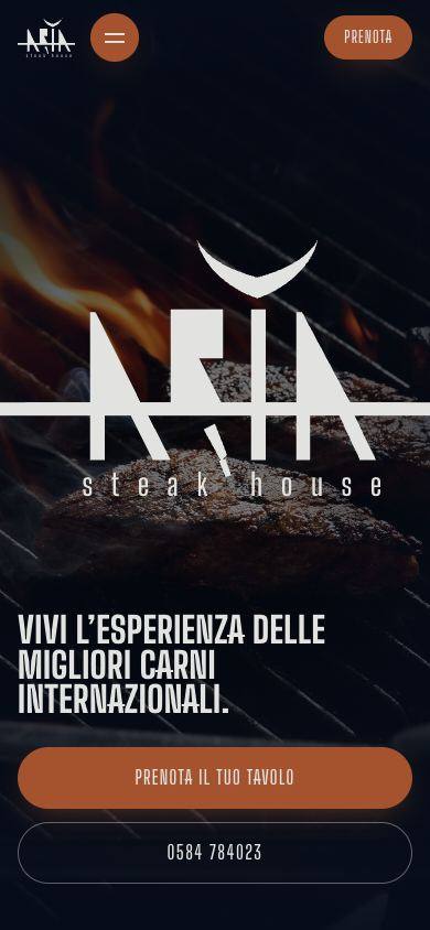 Aria Steak House: anteprima del sito