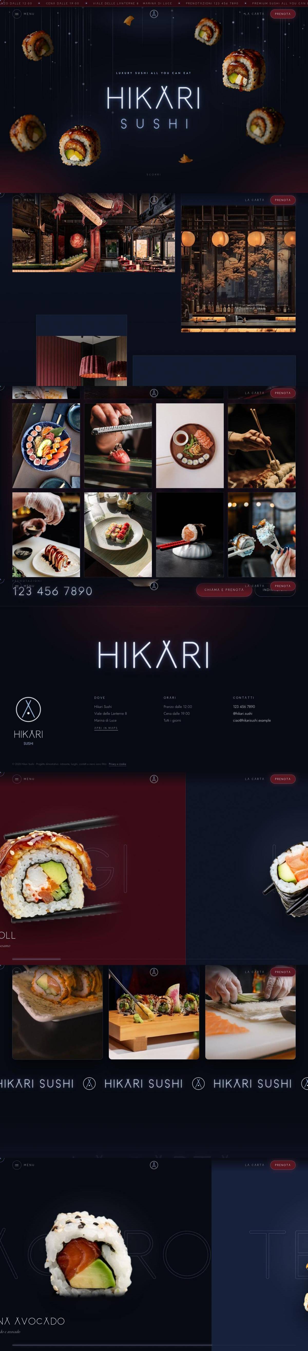 Hikari Sushi: anteprima del sito