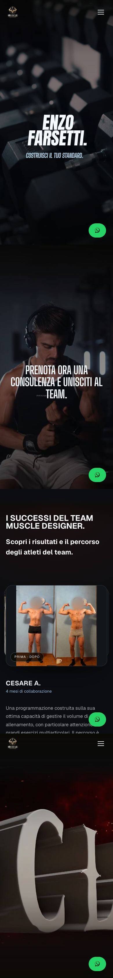 Muscle Designer: anteprima del sito